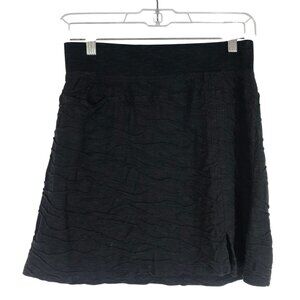 TOAD & CO - WOMEN'S XS -BLACK ELASTIC WAIST PULL-ON TEXTURED SKIRT